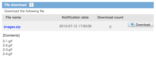 Zip file download