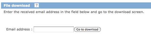 download files with the mail address