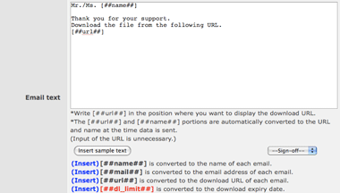Email text