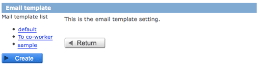 Email template