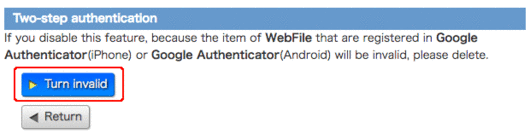 Two-step authentication:Turn invalid
