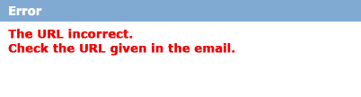 The URL is incorrect