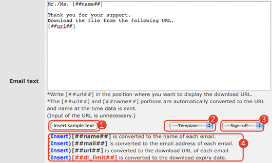 detail of Email text