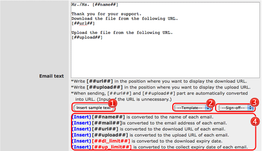Email text of the Email to collect and distribute