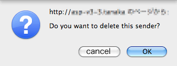 Create sender：delete